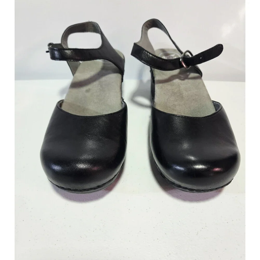 Dansko Sam Mary Jane Closed Toe Sandals Black Leather EU41 US 10.5-11 - Picture 2 of 7